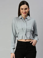 Women's Grey Solid Tops-AE-7039-Grey