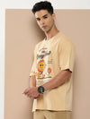 Difference of Opinion Beige Graphic Oversized T-Shirt-DOOVR226BGE-S