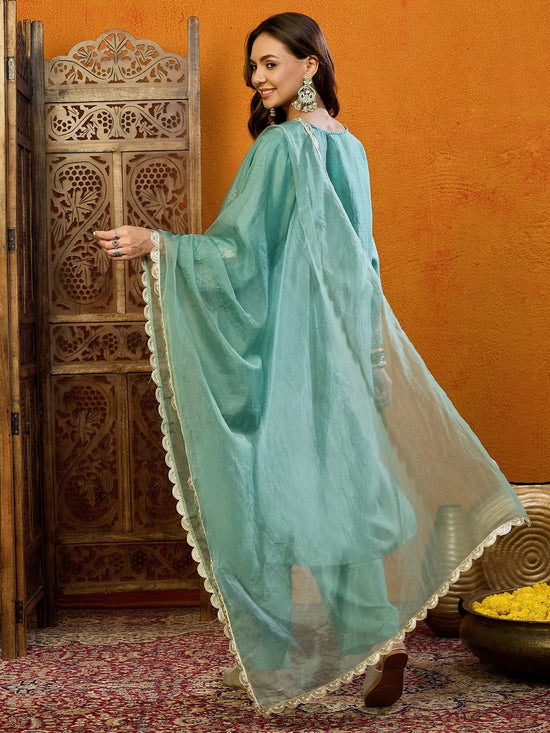 Ahika Polyester Solid Green Indian Ethnic-PKSKD1889A_XS