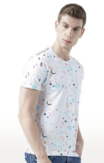 Huetrap White Mens Short Sleeve Graphic Printed Tshirt-HT17MKGRAWHT00766