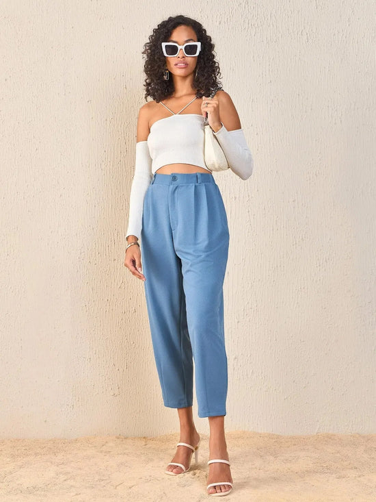 Women Airforce Blue Tapered Pants