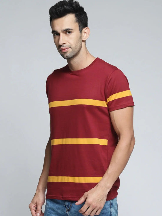 Dillinger Men's Stripes Printed T-Shirt