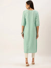 Women's Green Solid Straight Kurta-SKC-3226-Seagreen