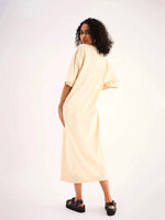 Women Beige Oversized T-Shirt Dress