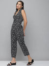 Women's Black Printed Jumpsuit-AE-10001-Black