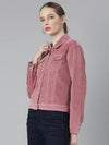 Women Mauve Solid Tailored Jacket-LT-23050-Mauve