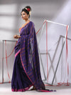 Blue Soft Cotton Saree With  Zari Stripe Designs-MA55CT06530053