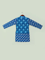 Boys Floral Pure Cotton Straight Kurta & Pyjamas with Nehru Jacket Set