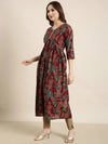 Women Anarkali Maroon Floral Kurta-SKC-052588-Maroon