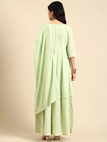 Women's Green Printed Anarkali Kurta-FS-2797-Green