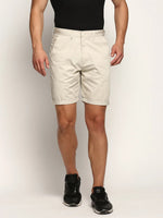 Men Beige Solid Shorts-ORBIT-7-Beige