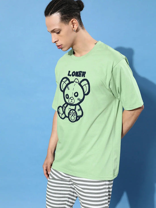 Dillinger Green Graphic Oversized T-Shirt-DLMOV137PGRN-S