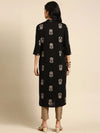 Women's Black Printed Straight Kurta-GW-828-P-Black