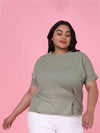 Women's Green Solid Top-AE-10496-Olive