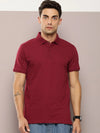 Dillinger Maroon Solid Regular Snap Polo T-shirt