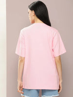 Dillinger Pink Graphic Oversized T-Shirt-WMNCR455PINK-XS