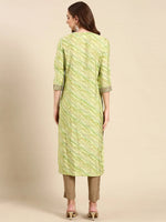 Women's Green Printed Straight Kurta-GW-3436-Green