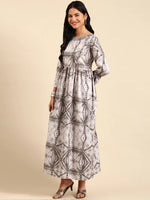 Women's Olive Printed Anarkali Kurta-SKC-822-Olive