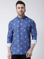 Hangup Men Slim Printed Men's Indian Wear-K13ShortKurta