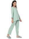 Smarty Pants Women's Cotton Pastel Green Polka Dot Print Night Suit