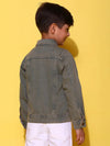 Tales & Stories Boy Khakhi Cotton Full Sleeves Washed Jacket