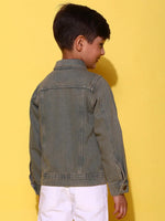 Tales & Stories Boy Khakhi Cotton Full Sleeves Washed Jacket