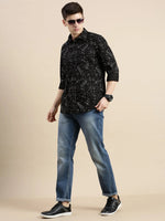 Men Black Graphics Casual Shirt-DAITON-3460-Black