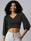 Women's Black Typography Top-AE-10299-Blackwhite