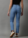 Women's Blue Solid Fit Denim Jeans-GZ-5305-2-Blue