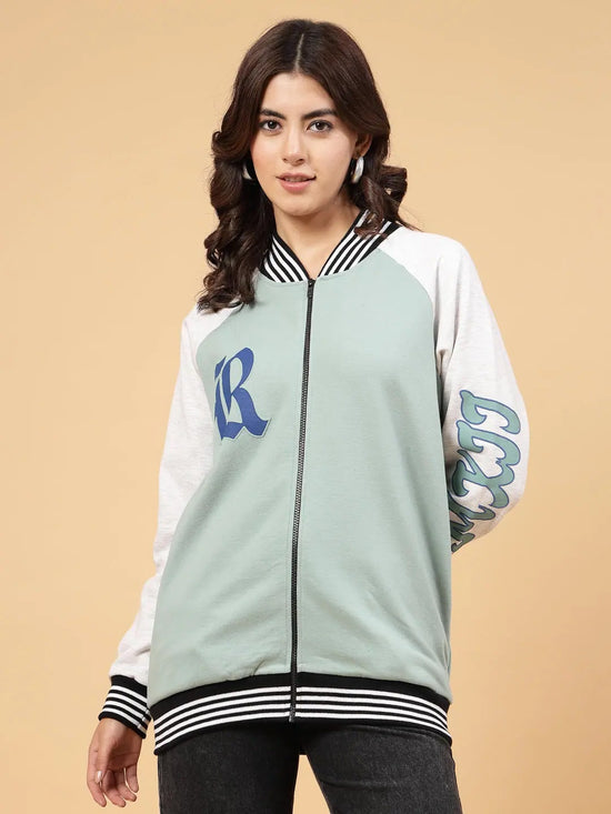 Rigo Women Rigo Signature Puff Printed Varsity Jacket-WSW063-1119-L