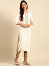 Women's Off White Printed Straight Kurta-SKC-581-Offwhite