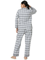 Smarty Pants Women's Brush Cotton Grey Color Checks Night Suit-SMNSP-769A-S