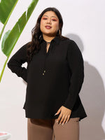 Women Black Front Dori Top