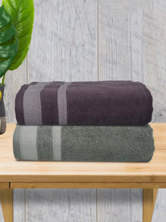 Athom Living Premium Cotton Bath Towel Pack of 2-PER-CF