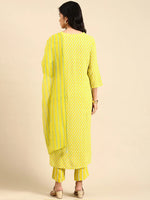 Women's Lime Green Printed Kurta Set-GW-2997-Limegreen