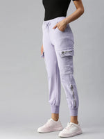 Women's Lavender Solid Denim Jeans-LT0036-Lavender