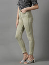 Women's Olive Solid Skinny Fit Denim Jeans-GZ-5288-Olive