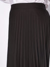 Women Black Accordion Pleated Skirt