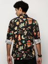 Men Black Printed Shirt-PRISM-M204-1617-Black