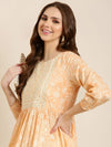 Women Peach Floral Anarkali Kurta-BC-CK-988-Peach