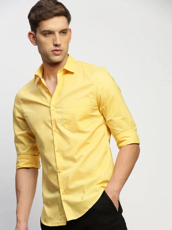 Men Yellow Solid Shirt-FERRERO-1649-Yellow