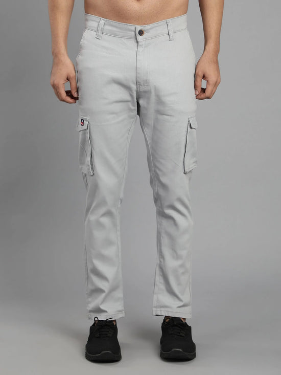 Solid Cargo Pants with 6 pockets-Grey-HC3012-30