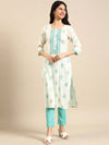 Women's Cream Floral Kurta Set-SKC-794-Cream