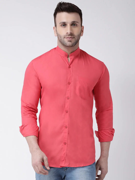 Hangup Men Slim Solid Shirts-BenCherryShirt