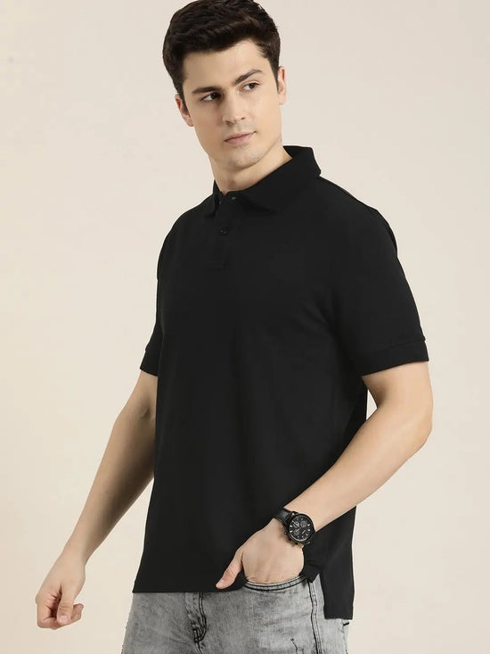 Dillinger Black Solid Regular Polo T-shirt