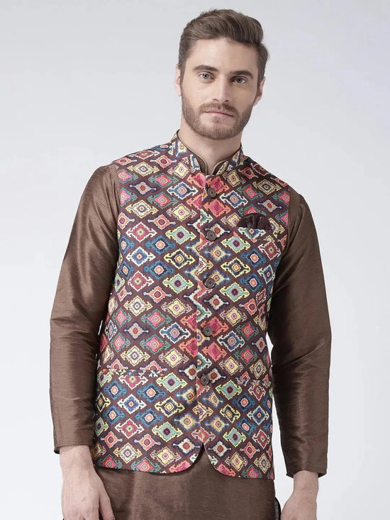 Hangup Men Standard Printed Men's Indian Wear-59APrintedNehru