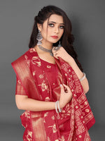 Saree Mall Women's Dola  Red Printed Designer Saree With Blouse Piece-UNVRSE05A