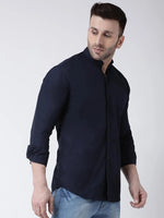 Hangup Men Slim Solid Shirts-BenNavyShirt