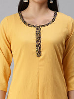 Women's Yellow Solid Straight Kurta-SKC3164-Yellow