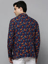 Men Blue Printed Blazer-SOBLZ-297-Navyblue